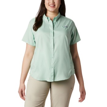 Columbia Overhemd Dames, PFG Tamiami II Short Sleeve Plus Size Mintgroen, 21HWYVGZQ